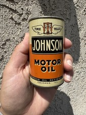 Johnson Motor Oil Coin Bank Can RARO ESTADO PERFEITO Johnson Motor Oil Can Early Coin Bank comprar usado  Enviando para Brazil