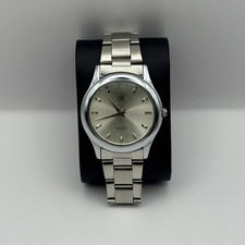 Relógio de quartzo masculino mostrador prateado pulseira de aço tom prata funcionando 38 mm 7 polegadas comprar usado Relógio de quartzo masculino mostrador prateado pulseira de aço tom prata funcionando 38 mm 7 polegadas comprar usado  Enviando para Brazil