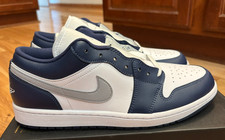 Nike Air Jordan 1 Low Georgetown Branco Lobo Cinza Azul Marinho 553558 141 Masculino Tamanho 11.5 comprar usado  Enviando para Brazil