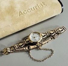 Solid gold accurist for sale  LONDON
