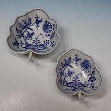 Espadas cruzadas Meissen - Cebola azul - 2 pratos de folhas de bordo com cabo - 4 e 5 polegadas comprar usado  Enviando para Brazil
