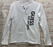 Camisa Guess Kids Youth Boys branca preta letra Los Angeles tamanho 14 manga longa, usado comprar usado  Enviando para Brazil