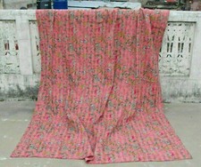 Colcha de algodón hecha a mano india Kantha Quilt Paradise talla doble segunda mano  Embacar hacia Mexico