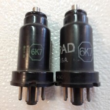 Par de tubos de vácuo de metal vintage 6K7 testado sku#218 comprar usado Par de tubos de vácuo de metal vintage 6K7 testado sku#218 comprar usado  Enviando para Brazil