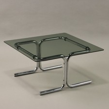 Mesa de centro vintage vidro fumê design metal cromado década de 1970 original comprar usado  Enviando para Brazil