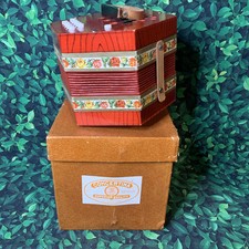 Scholer Concertina #502 vermelho floral alemão acordeão folk fole expandir com caixa comprar usado  Enviando para Brazil