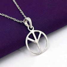 Pingente sólido de prata esterlina 925 boho hippie placa de paz, presente para homens e mulheres comprar usado  Enviando para Brazil
