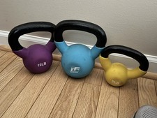 Conjunto de peso Kettlebell revestido de neoprene RitFit, ferro fundido sólido, 5-15 lb (5+10+15 comprar usado  Enviando para Brazil