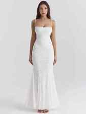 Vestido longo de festa branco sem costas sexy com cadarço feminino sem alças comprar usado  Enviando para Brazil