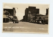 FIRST AVENUE STREET Billings mt cartão postal foto real rppc história montana comprar usado  Enviando para Brazil