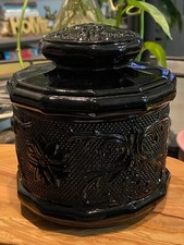 Tiara de vidro vintage Indiana preta padrão sanduíche vasilha comprar usado  Enviando para Brazil