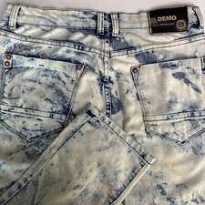 Usado, Jeans Demolition denim azul corante alvejante masculino tamanho 30x30 costura elástica com nervuras comprar usado  Enviando para Brazil