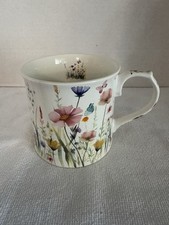 Caneca de café Flower Garden floral colorida 12 oz pássaro azul e salgueiro comprar usado  Enviando para Brazil
