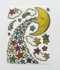 Adesivo vintage anos 80 BJ Decalque Specialties Mylar Foil Rainbow Moon Stars superadesivo comprar usado  Enviando para Brazil