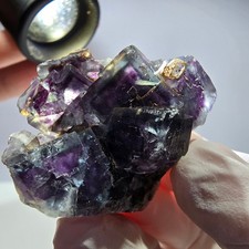Amostra de cubo de fluorita fantasma verde roxo em parquet Okorusu, Namíbia comprar usado  Enviando para Brazil