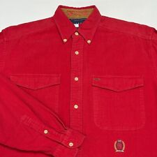 Usado, Camisa Tommy Hilfiger clássica vermelha manga longa botão para baixo coroa de flores logotipo P comprar usado  Enviando para Brazil