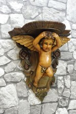 Console de parede de madeira vintage meados do século estátua de anjo comprar usado  Enviando para Brazil