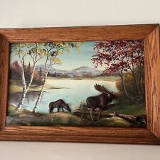 Oil painting moose for sale  Hartford