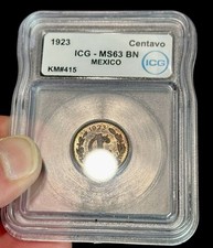 México 1923 1 centavo 1C ICG MS 63 BN hermoso tono segunda mano  Embacar hacia Mexico