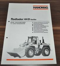 1985 Hanomag Ładowarka kołowa 44D turbo Wheel Loader Brochure Broszura na sprzedaż  PL