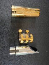 Saxofone soprano prata bocal de metal, com tampa e ligadura cor dourada comprar usado  Enviando para Brazil
