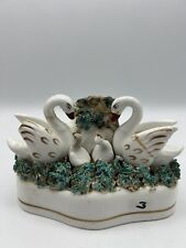 Antique staffordshire swans for sale  LONDON