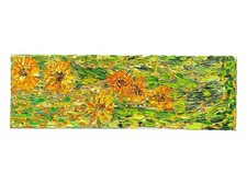 Pintura a óleo de girassol original assinada impressionista Excel. Usado estado 24”L comprar usado  Enviando para Brazil