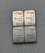 Barra de prata fina 4 x 1 grama 0,999 - Valcambi Suisse CombiBar peça - Quase UNC comprar usado  Enviando para Brazil