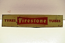 Vintage Blaszany znak Firestone Opony Rury Reklama Sklep samochodowy Garaż Przedmioty kolekcjonerskie, używany na sprzedaż  Wysyłka do Poland