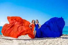 Vestido longo Santorini Flying maxi fotografia chá de bebê feminino comprar usado  Enviando para Brazil