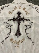 Camisa cruzada bordada branca L/S Fender Custom Shop punhos franceses médios comprar usado  Enviando para Brazil