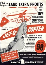 1955 PAPER AD Falcon brinquedo plástico Jet O helicóptero helicóptero Culver City  comprar usado  Enviando para Brazil