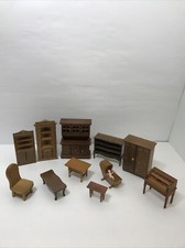 ¡ENORME de colección! LOTE de muebles de madera hechos a mano para casa de muñecas sala de estar y dormitorio segunda mano  Embacar hacia Mexico