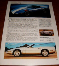 1996 CHEVY CORVETTE SPEC SHEET FOTO 96 LT4 ZR-1 CONVERSÍVEL GRAND SPORT ZL4★★ comprar usado  Enviando para Brazil