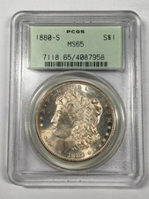1880-S MORGAN DÓLAR PRATA PCGS OGH ETIQUETA VERDE MS65 7FCA25** comprar usado  Enviando para Brazil