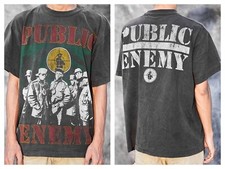 Camiseta Public Enemy Vintage Reimpressão XL Rap Hip Hop Preta Desbotada Ponta Única comprar usado  Enviando para Brazil