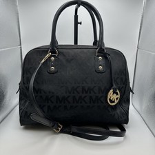 Bolsa satchel Michael Kors Mk Signature preta jacquard tiracolo em excelente estado usado MKT comprar usado  Enviando para Brazil