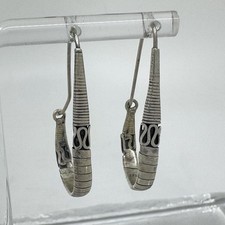 Brincos tribais de prata esterlina grandes balineses envoltos J-Hoop 1,5” 4mm comprar usado  Enviando para Brazil