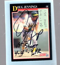 Autografado Doug Jennings 1º Início 4-4 1 HR adicionado A's 1991 Pontuação comprar usado  Enviando para Brazil