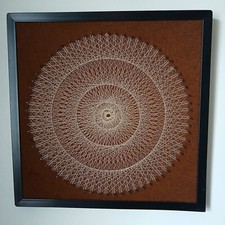 Usado, Quadro de arte vintage retrô meados do século fio de unha fio abstrato geométrico moderno comprar usado  Enviando para Brazil