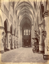 Belgique, Bruxelles, Cathédrale Saints-Michel-et-Gudule, La Nef  Vintage albumin, usado comprar usado  Enviando para Brazil