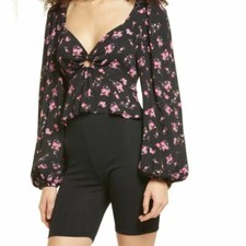 Blusa AFRM Hart estampa floral recorte peplum boêmia Nordstrom mangas de sino XS NOVA, usado comprar usado  Enviando para Brazil