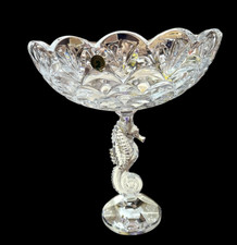 WATERFORD CRISTAL CAVALO-MARINHO PEDESTAL PEÇA CENTRAL TIGELA 12" ASSINADO TOM BRENNAN comprar usado  Enviando para Brazil