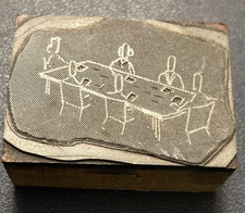 Usado, Mesa para sala de reuniões e conferências | bloco de impressão tipográfica vintage comprar usado  Enviando para Brazil