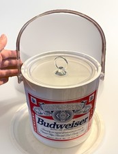 Balde de cerveja gelada vintage 1+ galão publicidade ANHEUSER BUSCH BUDWEISER com tampa comprar usado  Enviando para Brazil