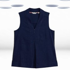 Camiseta mix feminina Ex White Stuff sem mangas azul marinho comprar usado  Enviando para Brazil