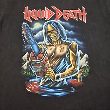 Camiseta masculina rara Liquid Death Eddie Iron Maiden Look a Like OOP G preta falhas comprar usado  Enviando para Brazil