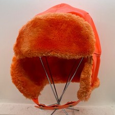 Boné de caça vintage laranja neon/laze com abas de orelha. Vinil com forro de pelúcia ~ GG comprar usado  Enviando para Brazil