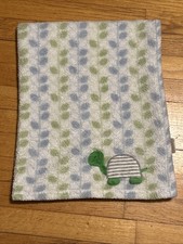 Cobertor de bebê HTF le bebe FAVORITO listrado azul verde folhas, usado comprar usado  Enviando para Brazil