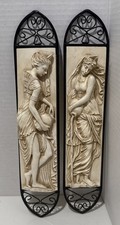 Placa de parede vintage grega romana senhora arte em gesso com moldura de ferro fundido decoração pendurada comprar usado  Enviando para Brazil